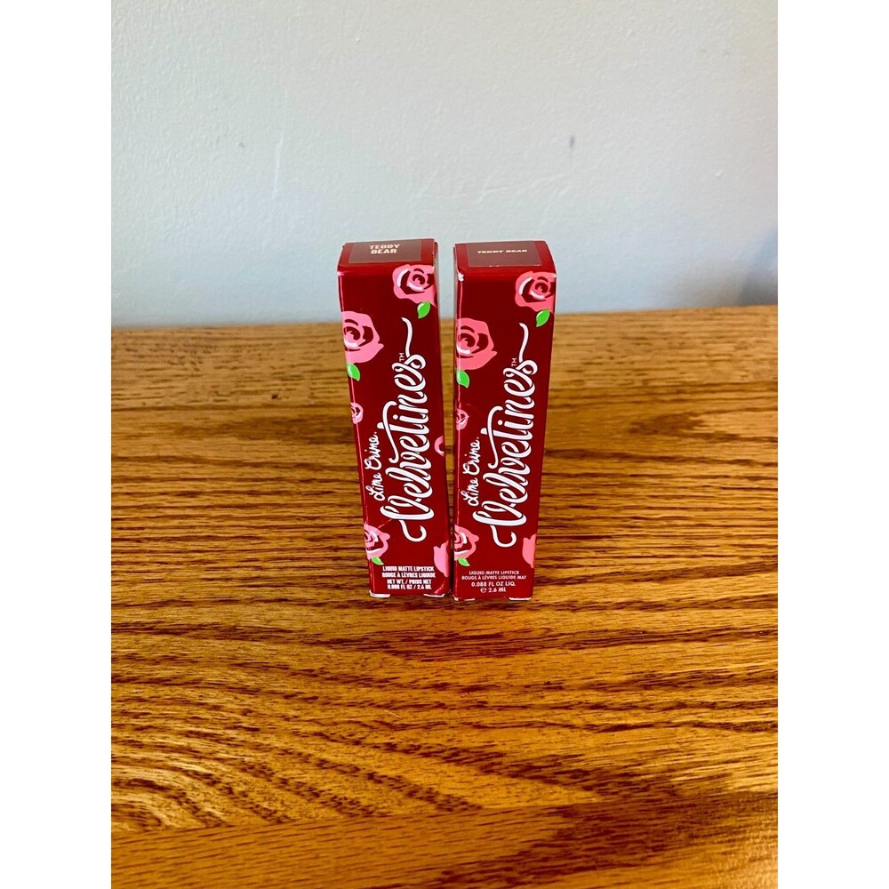 (2) Lime Crime Velvetines Liquid Matte Lipstick Teddy Bear Vegan (NEW) Brown SET